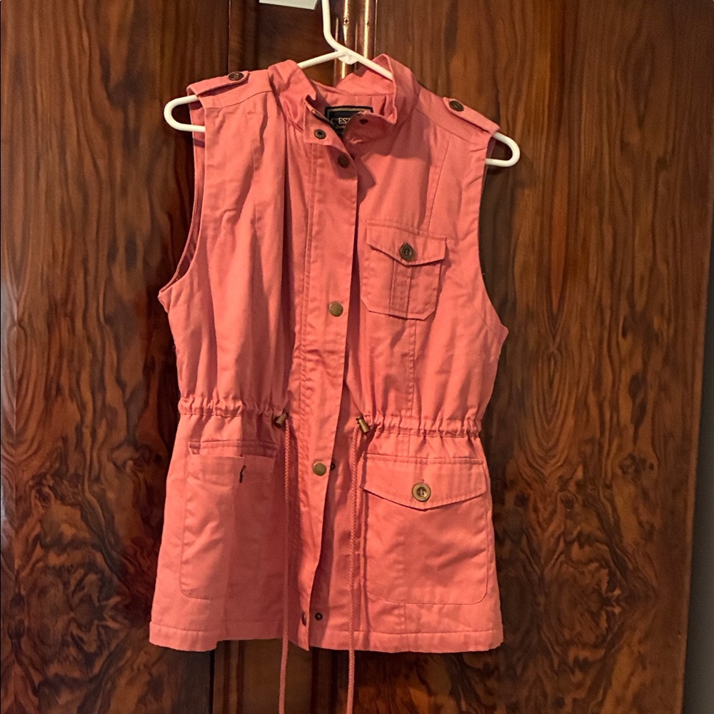Coral Sleeveless Utility Vest